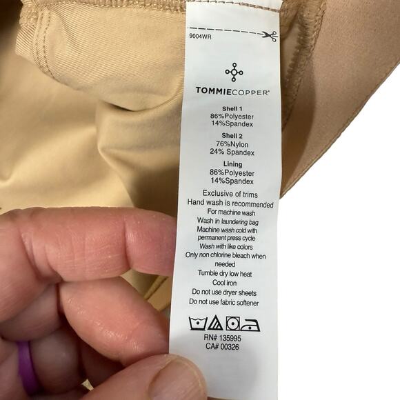 Tommie Copper Women's Shoulder Support Compression Bra Front Zipper 2XL Nude - Picture 6 of 9